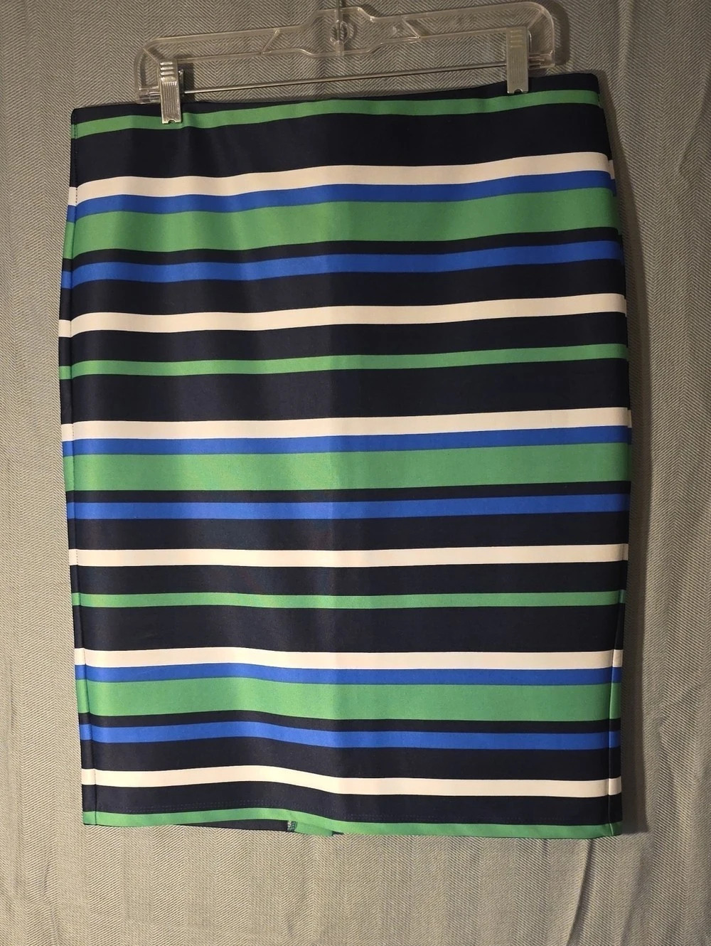 NY&C Striped Midi Skirt in Blue & Green Size Large